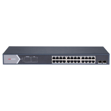 Hikvision DS-3E1526P-SI 24 Port Gigabit PoE Anahtar (24× Gigabit PoE, 2× Gigabit SFP, 370 W PoE)
