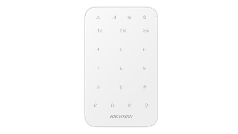 Hikvision DS-PK1-E-WE беспроводная панель управления сигнализацией (868 MHz, двусторонняя связь, AES-128, сенсорная клавиатура)