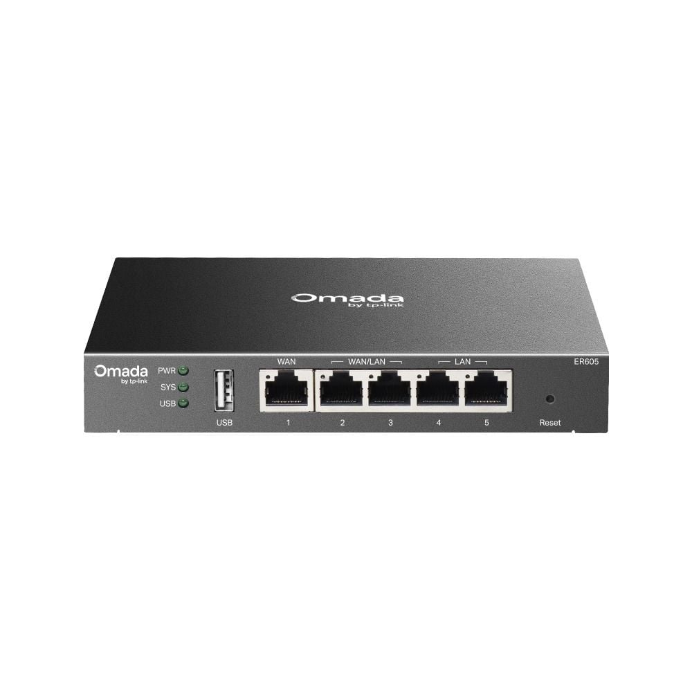 TP-Link ER605 Gateway Router (1 Gigabit WAN, 3 Gigabit LAN/WAN, 1 Gigabit LAN, IPSec/L2TP/PPTP/OpenVPN, SPI Firewall, Omada SDN)