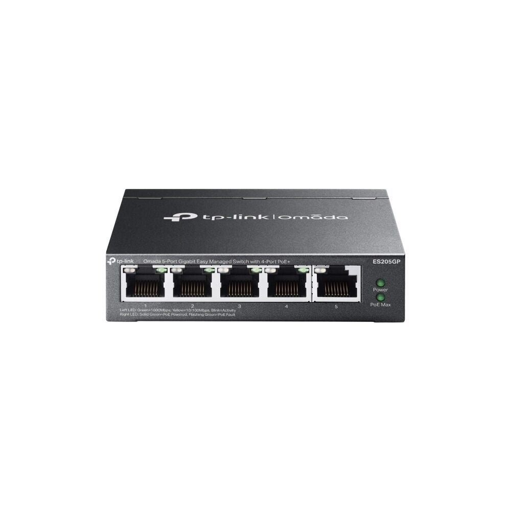 TP-Link ES205GP 5 Port Switch (4x PoE+, Kolay Yönetimli, 10/100/1000Mbps)