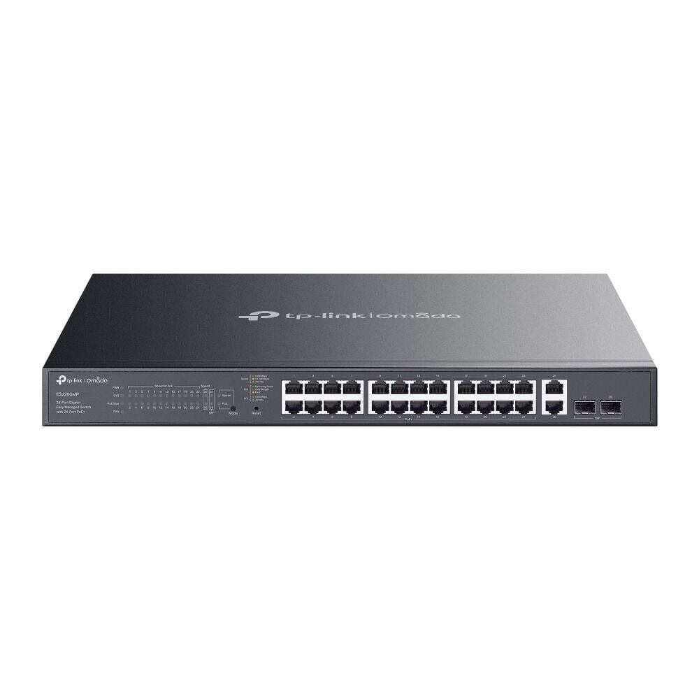 TP-Link ES228GMP 28 Port Gigabit Switch (24x PoE+, Omada SDN, 56 Gbps, 2x SFP)