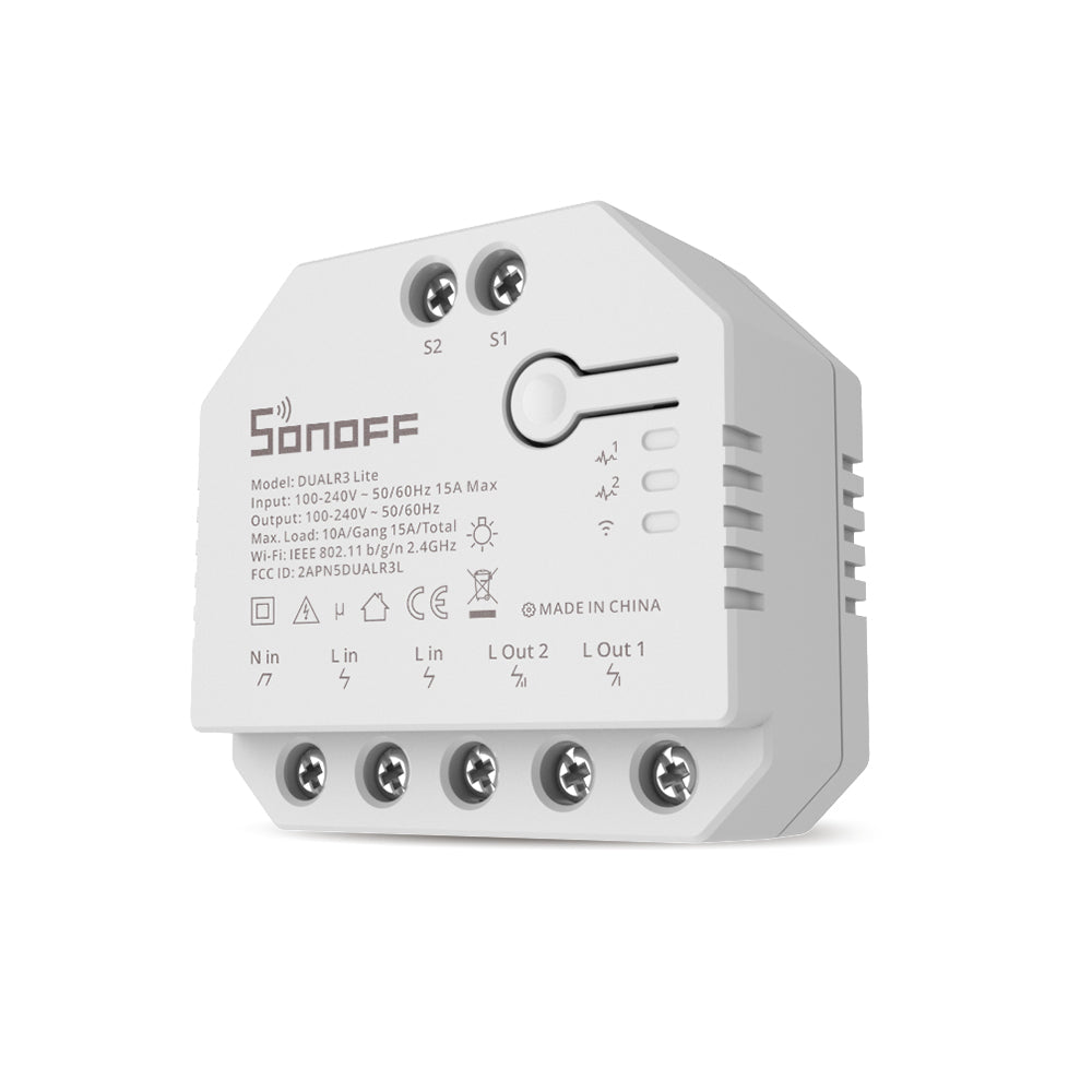 SONOFF DUALR3 Lite Röle Modülü (Wi-Fi, 2 Kanal, 15 A Anma Akımı)