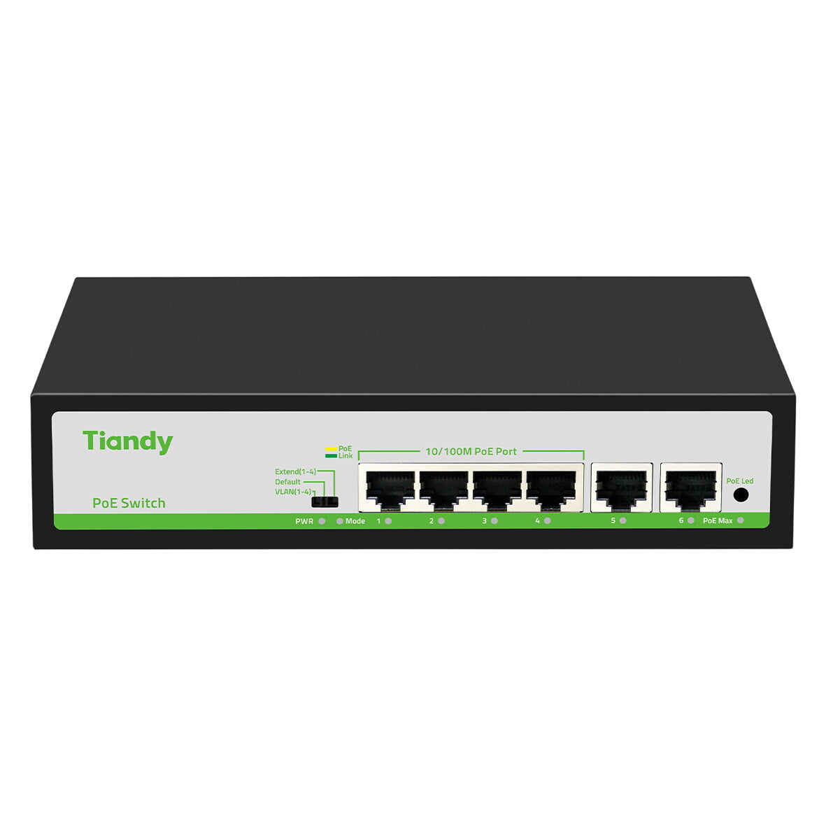TIANDY TC-P3S06 PoE Switch, 4x PoE + 2x Uplink (F/0420/AT/55)