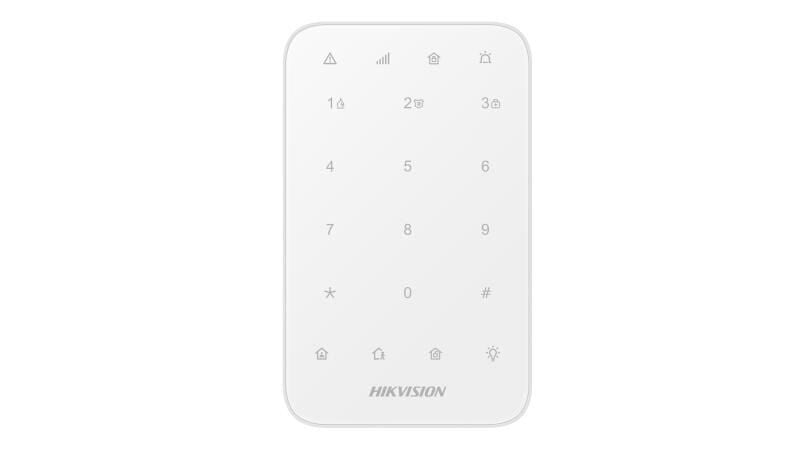 Hikvision DS-PK1-E-WE Kablosuz LED tuş takımı (868 MHz İki Yönlü, AES-128, Dokunmatik Tuş)