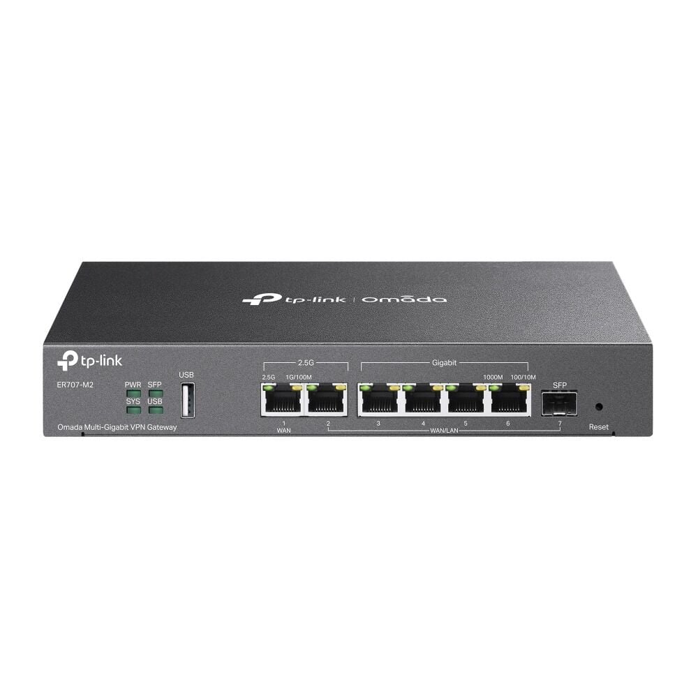 TP-Link ER707-M2 Omada Gateway Router (2.5G WAN, Multi-Gigabit WAN/LAN, WireGuard VPN, IPS/IDS)