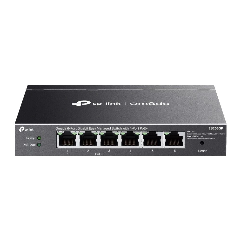 TP-Link ES206GP 6 Port Gigabit Switch (4x PoE+, Kolay Yönetimli)