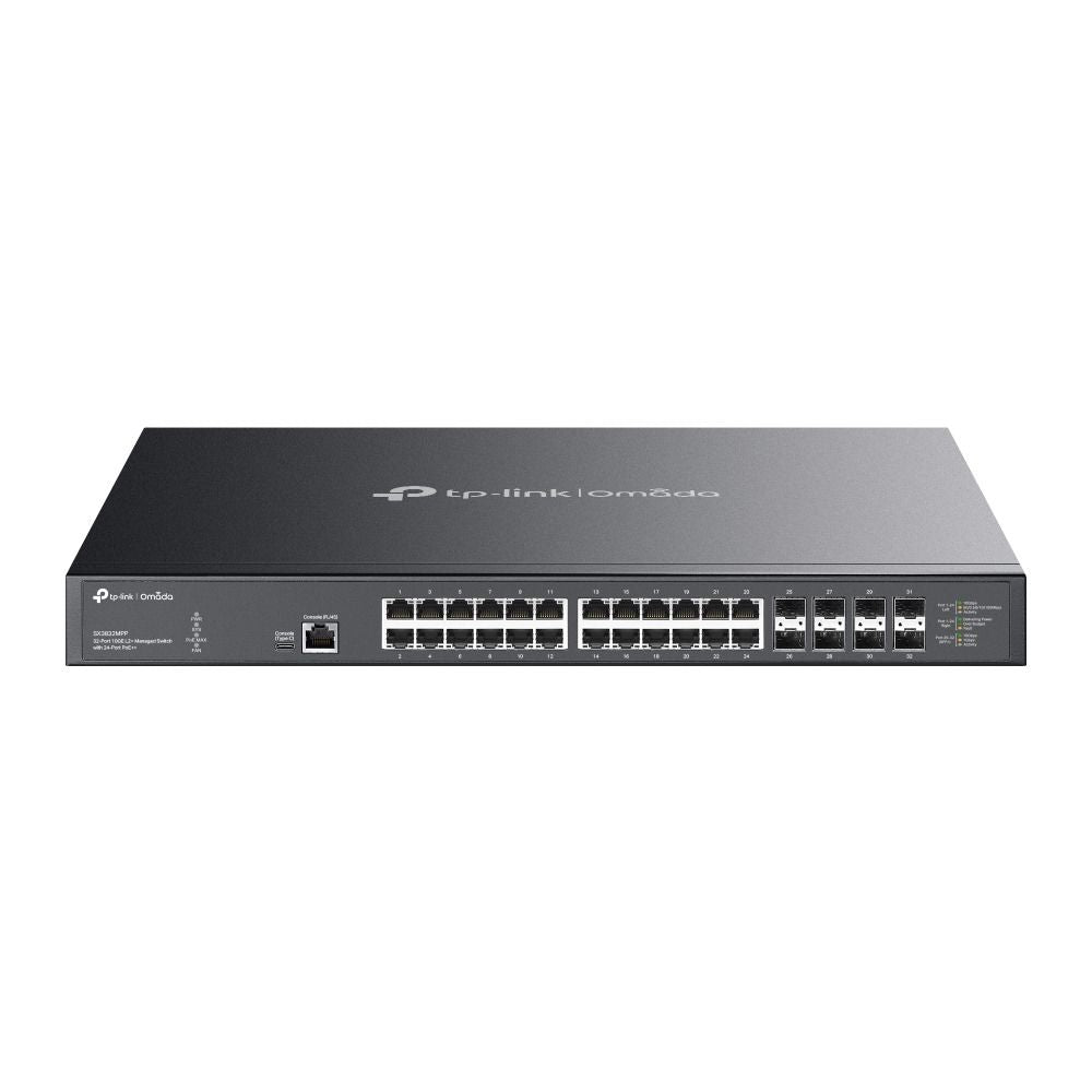 TP-Link SX3832MPP 32 Port Switch (24x PoE++, Yönetimli, 10GE, 8x SFP+)
