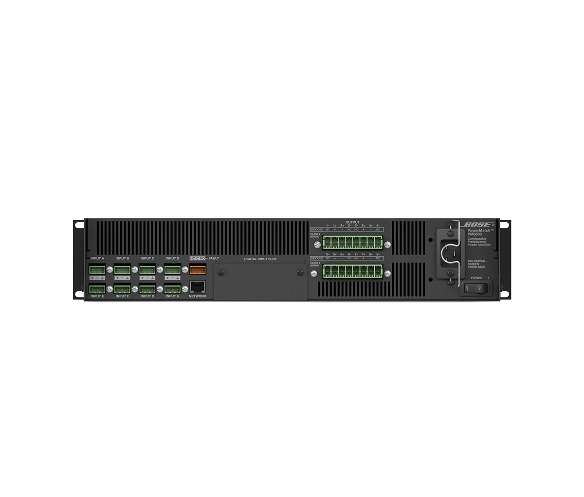 Bose Professional PowerMatch PM8250N 8 Kanal 2000 W Amplifikatör (70V/100V, DSP, Ethernet)